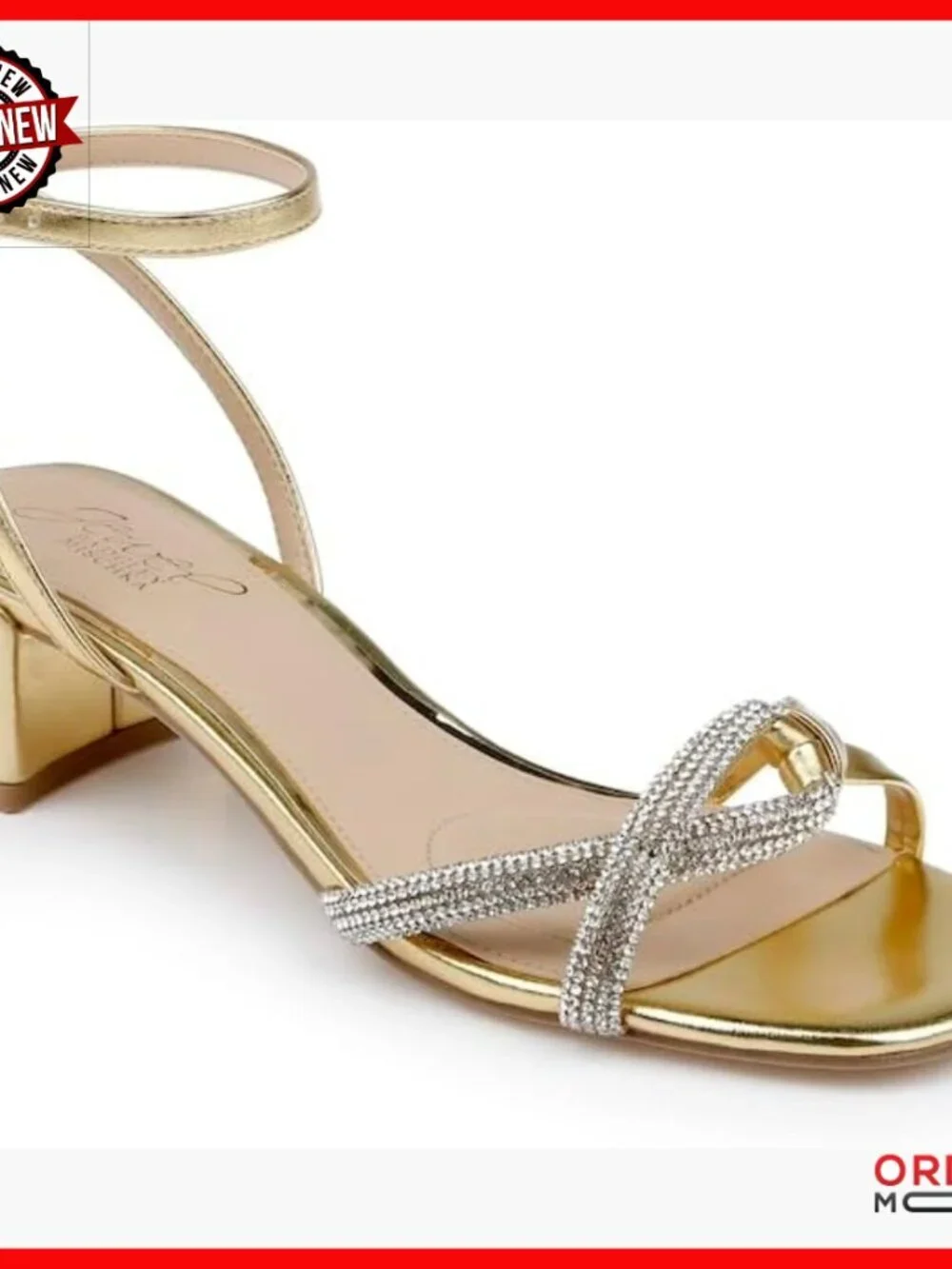 Low Block Heel Sandals with Keyhole Detail, Size 8